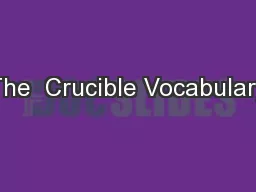 The  Crucible Vocabulary