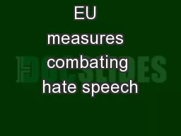 EU  measures  combating hate speech