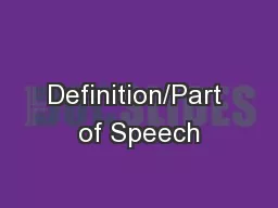 Definition/Part of Speech