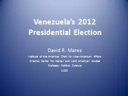 Venezuela’s 2012 Presidential Election