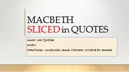 MACBETH  SLICED  in QUOTES