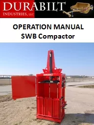 OPERATION MANUAL SWB Compactor