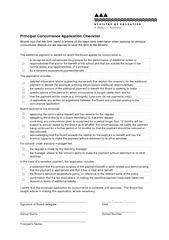 rincipal Concurrence Application Checklist Boards may