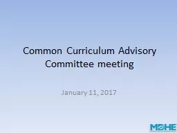 Common Curriculum Advisory Committee meeting