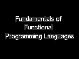 Fundamentals of Functional Programming Languages
