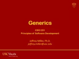 Generics CSCI  201 Principles of Software Development