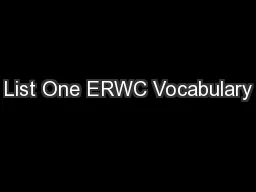 List One ERWC Vocabulary