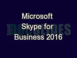 Microsoft Skype for Business 2016