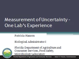 Measurement of Uncertainty – One Lab’s Experience