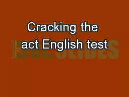 Cracking the act English test