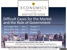 Difficult Cases for the Market and the Role of Government