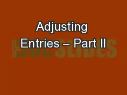 Adjusting Entries – Part II