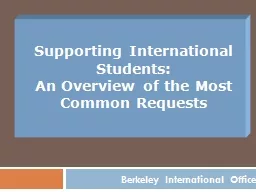 Supporting International Students: