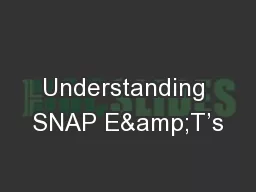 Understanding SNAP E&T’s