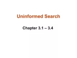 1 Uninformed Search Chapter 3.1 – 3.4