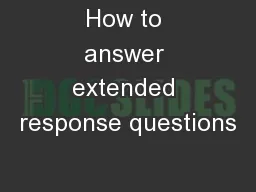 How to answer extended response questions