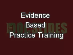 Evidence Based Practice Training