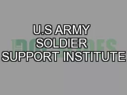 U.S ARMY SOLDIER SUPPORT INSTITUTE