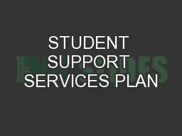 STUDENT SUPPORT SERVICES PLAN