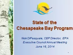 State of the  Chesapeake Bay Program