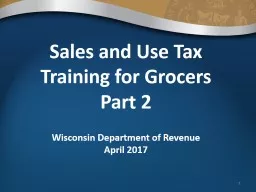 Sales and Use Tax Training for Grocers