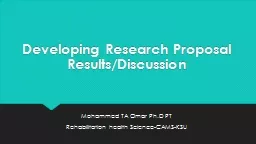 Developing Research  Proposal