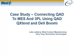 Case Study – Connecting QAD To MES And 3PL Using QAD QXtend and Dell