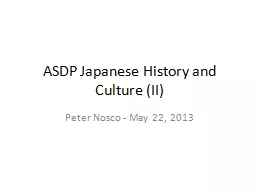 ASDP Japanese History and Culture (II)