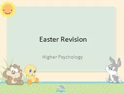 Easter Revision Higher Psychology