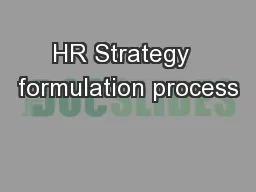 HR Strategy  formulation process