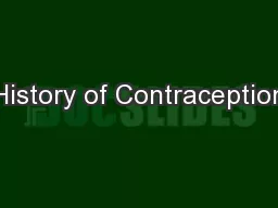 History of Contraception
