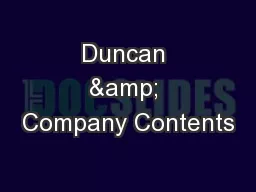 Duncan & Company Contents