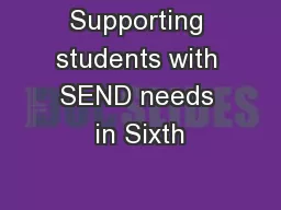 Supporting students with SEND needs in Sixth