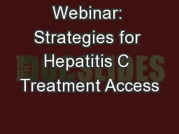 Webinar: Strategies for Hepatitis C Treatment Access
