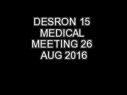 DESRON 15 MEDICAL MEETING 26 AUG 2016