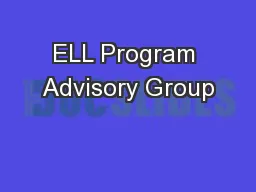 ELL Program Advisory Group