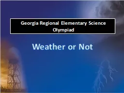 Georgia Regional Elementary Science Olympiad