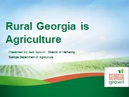 Rural Georgia is Agriculture