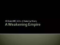 A Weakening Empire 6 th Grade UBD - Unit 7 - A Weakening Empire