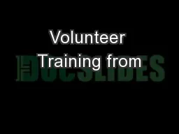 Volunteer Training from