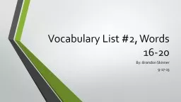 Vocabulary List #2, Words 16-20