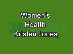 Women’s Health Kristen Jones,