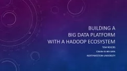 Big Data   AND THE Hadoop Ecosystem