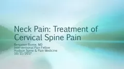 Neck Pain: Treatment of Cervical Spine Pain