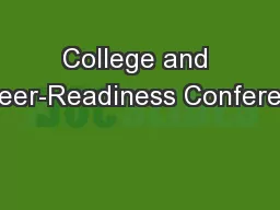 College and Career-Readiness Conference