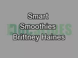 Smart Smoothies Brittney Haines