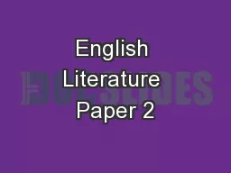 English Literature Paper 2