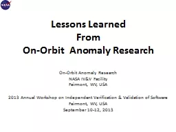 Lessons Learned From On-Orbit  Anomaly Research