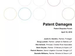 Patent Damages Patent Disputes Forum