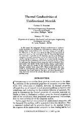 Thermal Conductivities of Unidirectional Materials GE